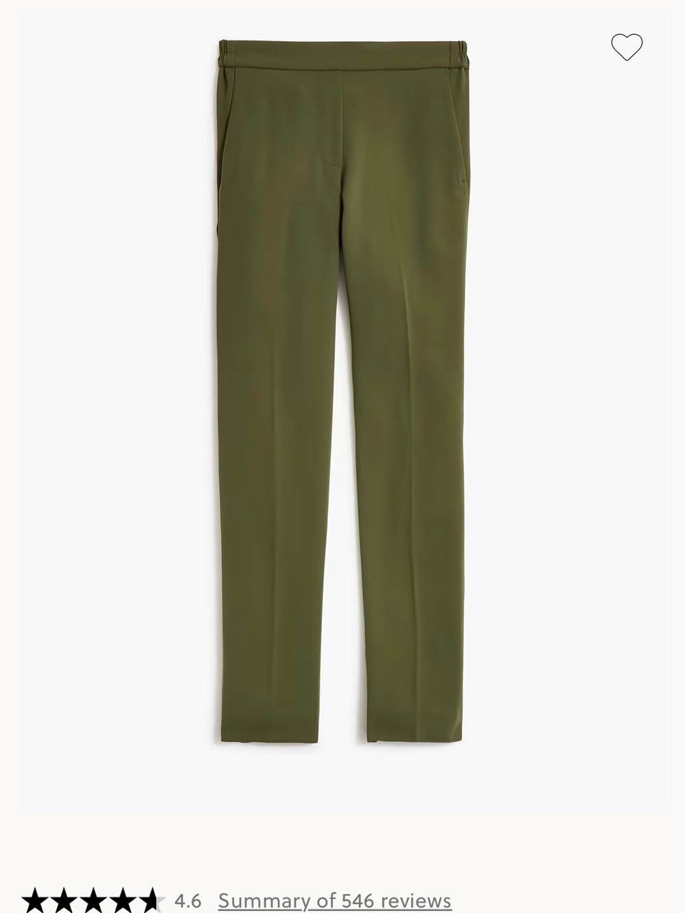 J. Crew Olive Green Jamie Pant
